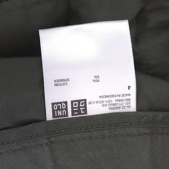 Uniqlo Pants Womens 4 Green High Rise Wide Leg Cropped Cotton Blend Casual - Picture 11 of 12